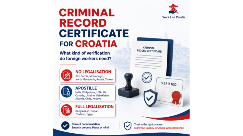 Koju potvrdu o nekažnjavanju trebaju strani radnici za rad u Hrvatskoj? Potvrda o nekažnjavanju za strane radnike u Hrvatskoj apostille i legalizacija