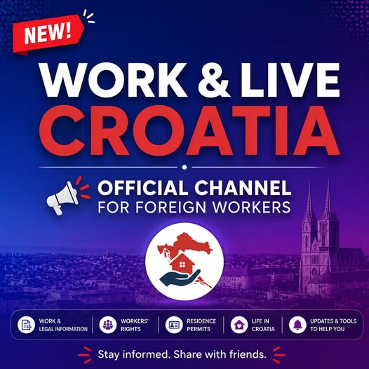Pokrenut je Work & Live Croatia Hub kanal za strane radnike u Hrvatskoj Work & Live Croatia Hub službeni kanal za strane radnike u Hrvatskoj